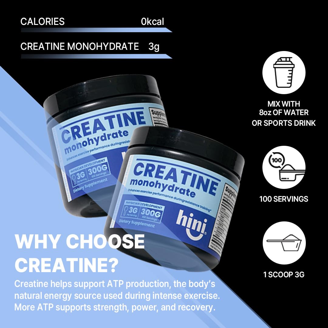 Creatine Monohydrate Powder 300g 100 Servings